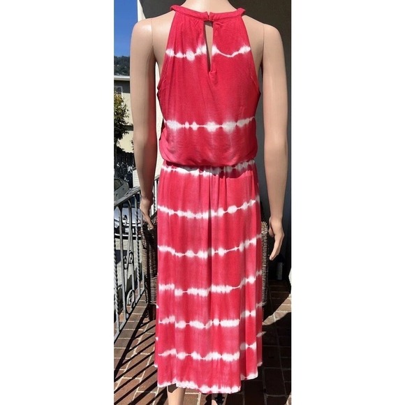Calvin Klein Watermelon Pink Tie Dye Stretch Jersey Maxi or Midi Dress Size XS - Picture 4 of 9